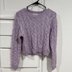 Jessica Simpson Purple Crew Neck Cable Knit Sweater